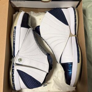Air Jordan Nike 16 XVI White and Navy Sneakers